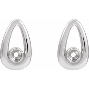 Sterling Silver 3 mm Round Geometric Earring Mounting – image 2