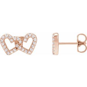 Interlocking Heart Stud Earrings
