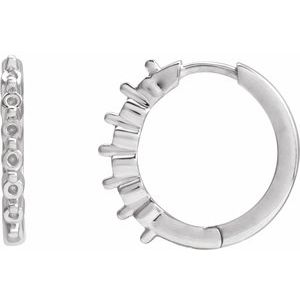 Sterling Silver 1.5 mm Round 14.8 mm Hinged Hoop Earring Mounting