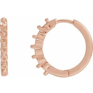 14K Rose Gold 1.5 mm Round 14.8 mm Hinged Hoop Earring Mounting