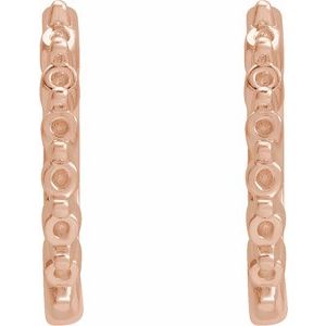 14K Rose Gold 1.5 mm Round 14.8 mm Hinged Hoop Earring Mounting – image 2