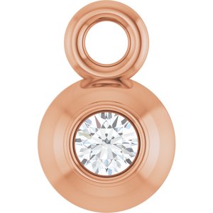 14K Rose Gold 1.5 mm Round .02 CT Lab-Grown Diamond Bezel-Set Dangle