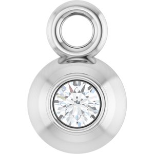 Platinum 1.5 mm Round .02 CT Natural Diamond Bezel-Set Dangle