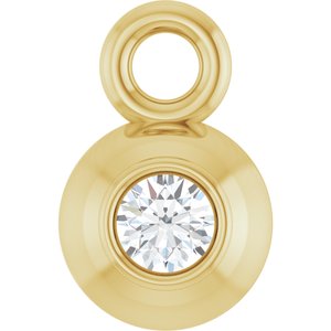 14K Yellow Gold 1.5 mm Round .02 CT Natural Diamond Bezel-Set Dangle