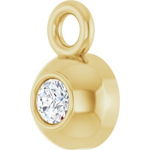 14K Yellow Gold 1.5 mm Round .02 CT Lab-Grown Diamond Bezel-Set Dangle