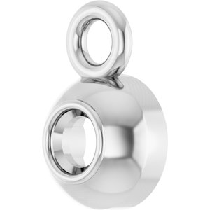 10K White Gold 1.5 mm Round Bezel-Set Dangle