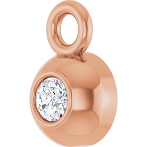 14K Rose Gold 1.5 mm Round .02 CT Lab-Grown Diamond Bezel-Set Dangle