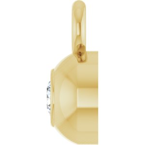 14K Yellow Gold 1.5 mm Round .02 CT Natural Diamond Bezel-Set Dangle