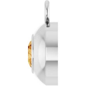 14K White Gold Round 3 mm Natural Citrine Bezel-Set Dangle