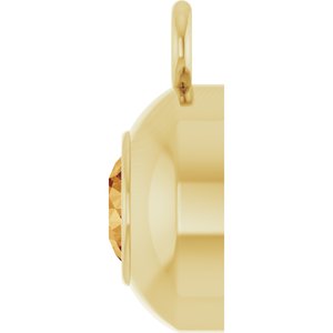 14K Yellow Gold Round 3 mm Natural Citrine Bezel-Set Dangle