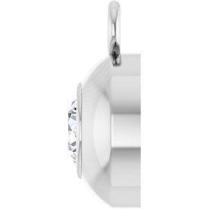 Platinum 3 mm Round 1/10 CT Natural Diamond Bezel-Set Dangle