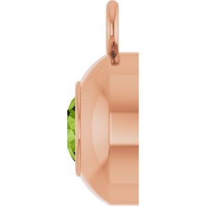 14K Rose Gold Round 3 mm Natural Peridot Bezel-Set Dangle