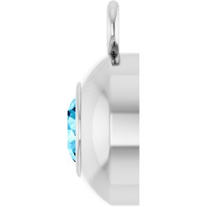 Platinum Round 3 mm Natural Aquamarine Bezel-Set Dangle