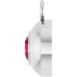 Platinum Round 3 mm Natural Ruby Bezel-Set Dangle