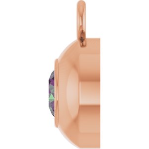 14K Rose Gold Round 3 mm Lab-Grown Alexandrite Bezel-Set Dangle