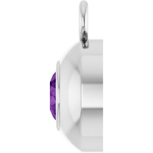 Platinum Round 3 mm Natural Amethyst Bezel-Set Dangle