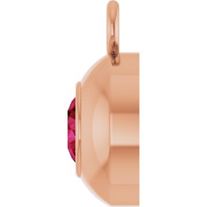 14K Rose Gold Round 3 mm Lab-Grown Ruby Bezel-Set Dangle
