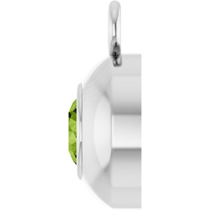 Platinum Round 3 mm Natural Peridot Bezel-Set Dangle