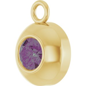 14K Yellow Gold Round 3 mm Natural Alexandrite Bezel-Set Dangle