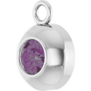 Platinum Round 3 mm Lab-Grown Alexandrite Bezel-Set Dangle