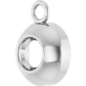 10K White Gold 3 mm Round Bezel-Set Dangle