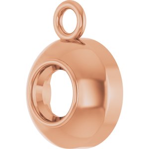 18K Rose Gold 3 mm Round Bezel-Set Dangle