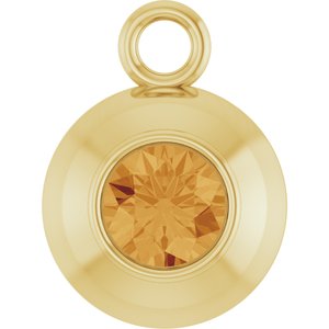 14K Yellow Gold Round 3 mm Natural Citrine Bezel-Set Dangle