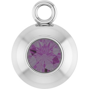 Platinum Round 3 mm Lab-Grown Alexandrite Bezel-Set Dangle