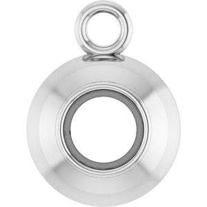 10K White Gold 3 mm Round Bezel-Set Dangle