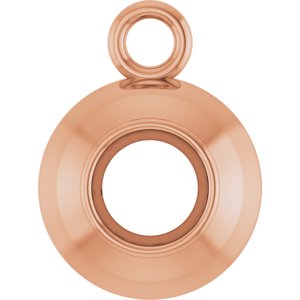 10K Rose Gold 3 mm Round Bezel-Set Dangle