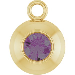 14K Yellow Gold Round 3 mm Natural Alexandrite Bezel-Set Dangle