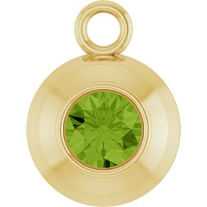 14K Yellow Gold Round 3 mm Natural Peridot Bezel-Set Dangle