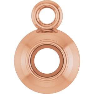 10K Rose Gold 2 mm Round Bezel-Set Dangle