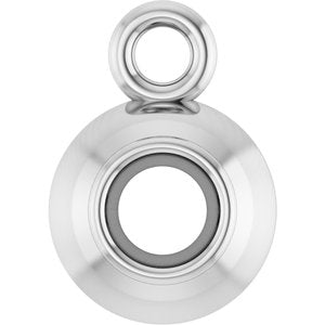 10K White Gold 2 mm Round Bezel-Set Dangle
