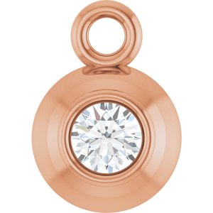 14K Rose Gold 2 mm Round .03 CT Lab-Grown Diamond Bezel-Set Dangle