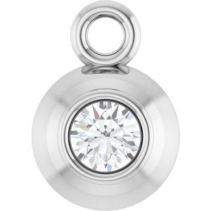 Platinum 2 mm Round .03 CT Lab-Grown Diamond Bezel-Set Dangle