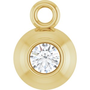 14K Yellow Gold 2 mm Round .03 CT Natural Diamond Bezel-Set Dangle