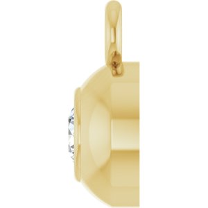 14K Yellow Gold 2 mm Round .03 CT Lab-Grown Diamond Bezel-Set Dangle