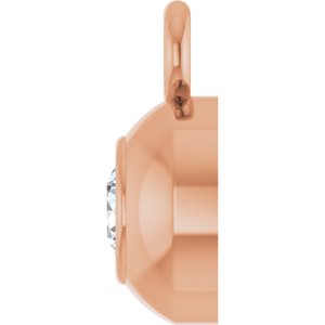 14K Rose Gold 2 mm Round .03 CT Natural Diamond Bezel-Set Dangle