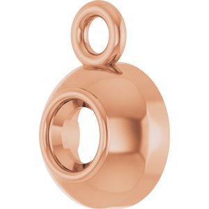 10K Rose Gold 2 mm Round Bezel-Set Dangle