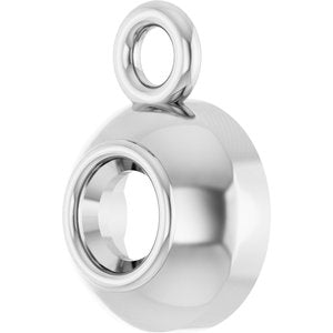 10K White Gold 2 mm Round Bezel-Set Dangle
