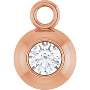 14K Rose Gold 2.5 mm Round .06 CT Lab-Grown Diamond Bezel-Set Dangle