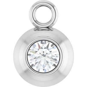 14K White Gold 2.5 mm Round .06 CT Lab-Grown Diamond Bezel-Set Dangle