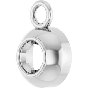 10K White Gold 2.5 mm Round Bezel-Set Dangle