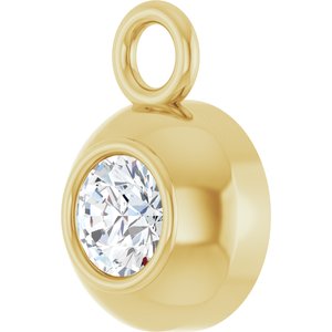 14K Yellow Gold 2.5 mm Round .06 CT Lab-Grown Diamond Bezel-Set Dangle