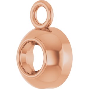 18K Rose Gold 2.5 mm Round Bezel-Set Dangle
