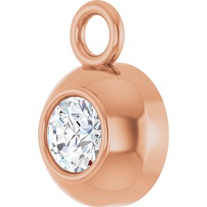 14K Rose Gold 2.5 mm Round .06 CT Lab-Grown Diamond Bezel-Set Dangle