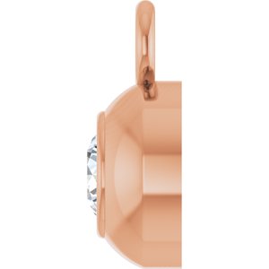 14K Rose Gold 2.5 mm Round .06 CT Lab-Grown Diamond Bezel-Set Dangle