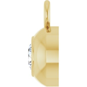 14K Yellow Gold 2.5 mm Round .06 CT Lab-Grown Diamond Bezel-Set Dangle