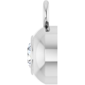 14K White Gold 2.5 mm Round .06 CT Lab-Grown Diamond Bezel-Set Dangle